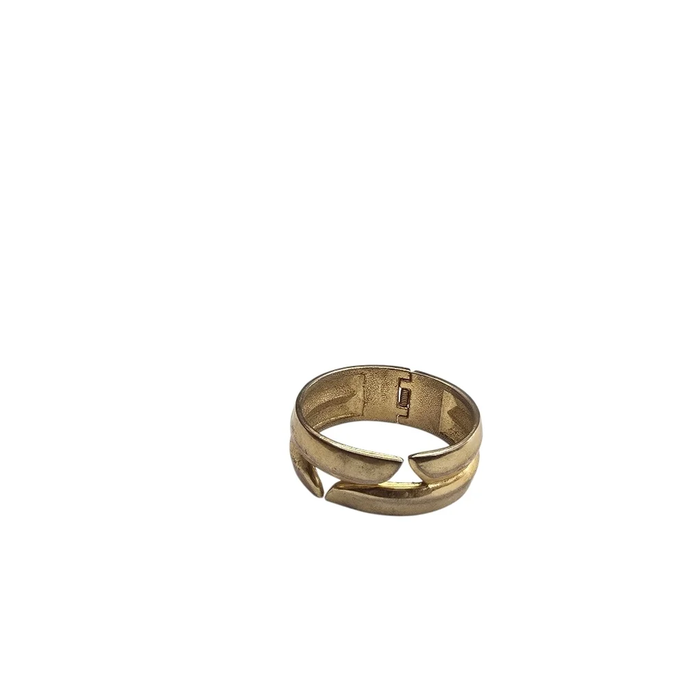 Gold Tone Hinged Cuff Bracelet